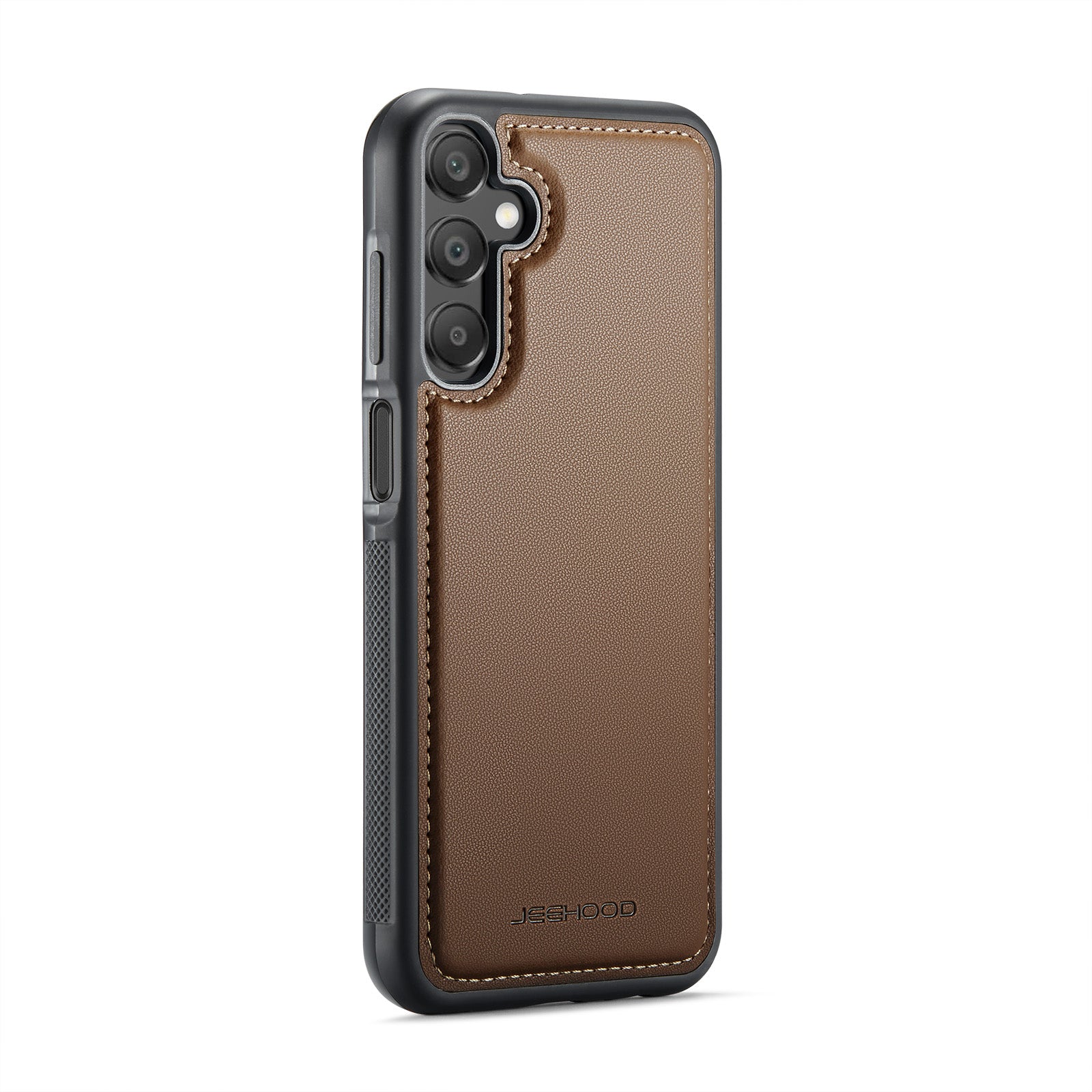 For Samsung Galaxy A16 5G Case JEEHOOD J05 Leather Phone Cover with Card Holder Kickstand RFID Blocking - Brwon