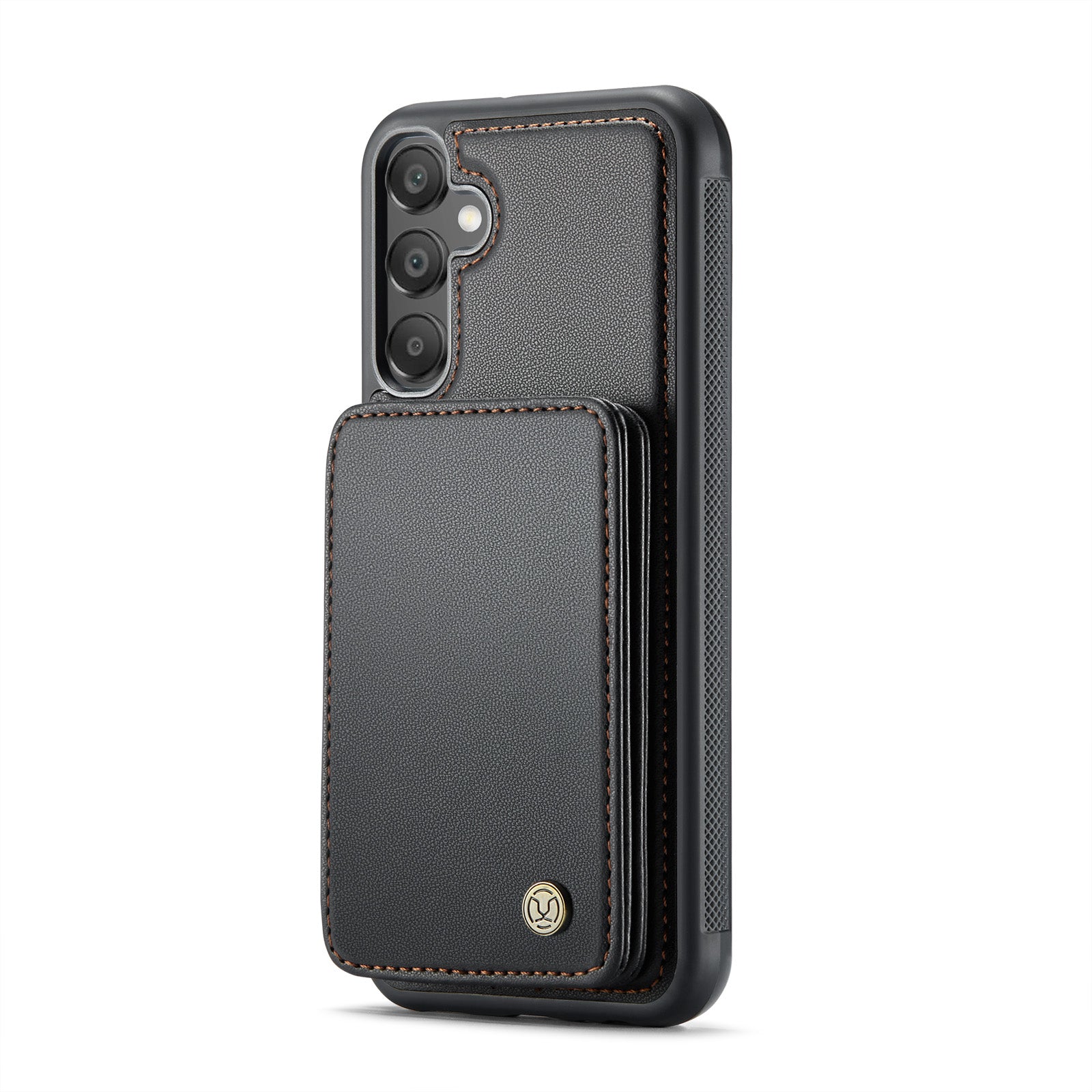 For Samsung Galaxy A16 5G Case JEEHOOD J05 Leather Phone Cover with Card Holder Kickstand RFID Blocking - Black