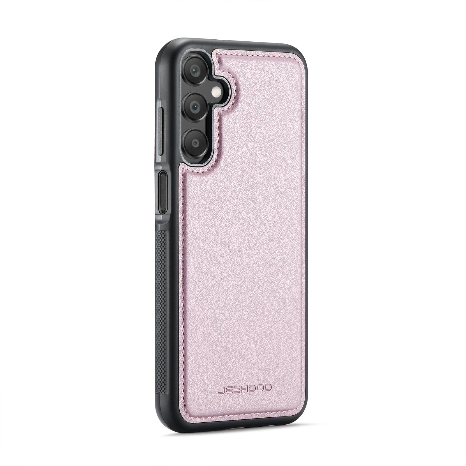 For Samsung Galaxy A16 5G Case JEEHOOD J05 Leather Phone Cover with Card Holder Kickstand RFID Blocking - Pink