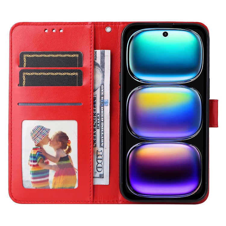 For Infinix Hot 50i 4G / Smart 9 4G Case Sunflower Imprint Leather Wallet Phone Cover - Red