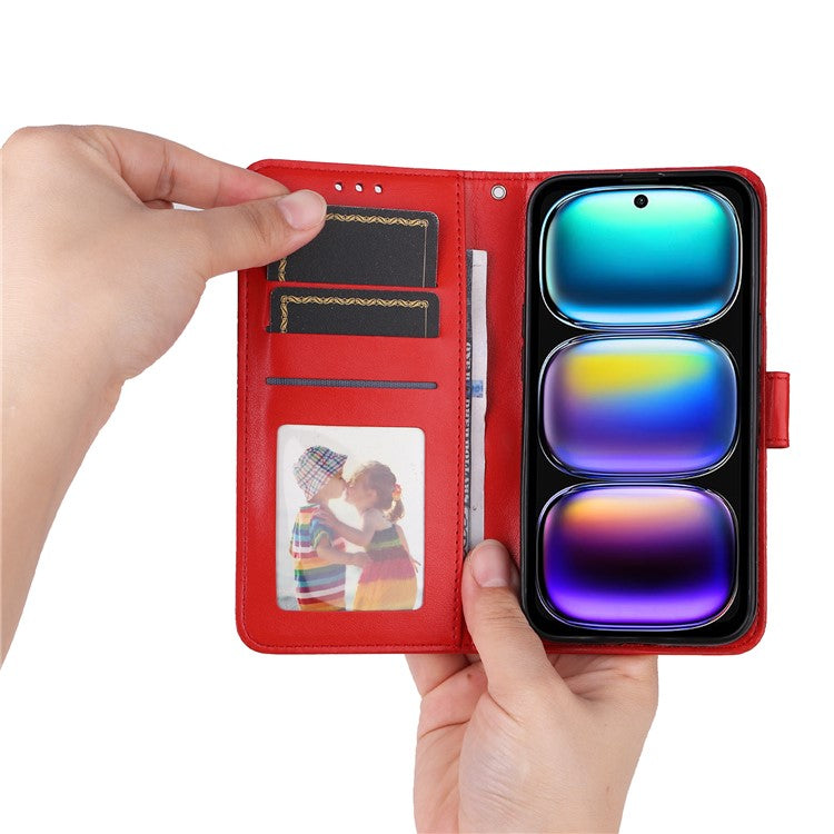 For Infinix Hot 50i 4G / Smart 9 4G Case Sunflower Imprint Leather Wallet Phone Cover - Red