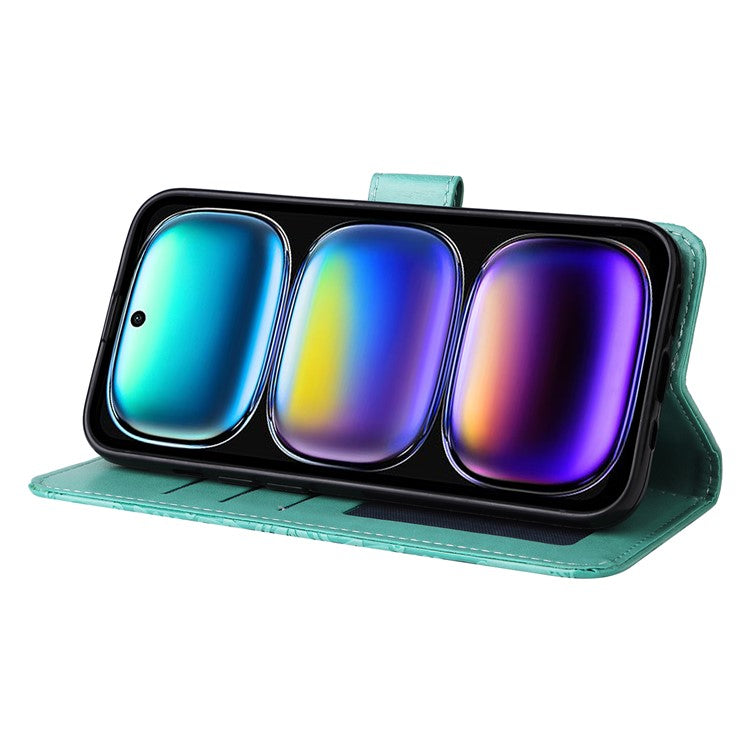 For Infinix Hot 50i 4G / Smart 9 4G Case Sunflower Imprint Leather Wallet Phone Cover - Green