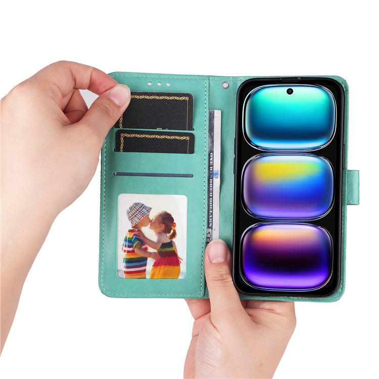 For Infinix Hot 50i 4G / Smart 9 4G Case Sunflower Imprint Leather Wallet Phone Cover - Green