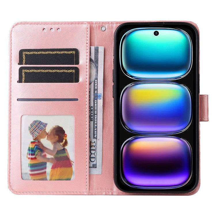 For Infinix Hot 50i 4G / Smart 9 4G Case Sunflower Imprint Leather Wallet Phone Cover - Pink