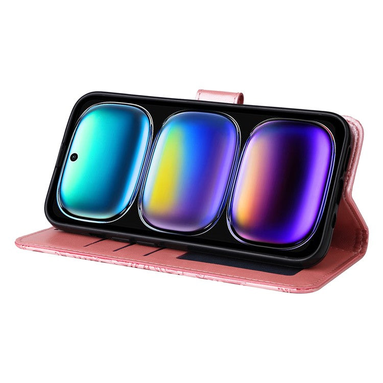 For Infinix Hot 50i 4G / Smart 9 4G Case Sunflower Imprint Leather Wallet Phone Cover - Pink