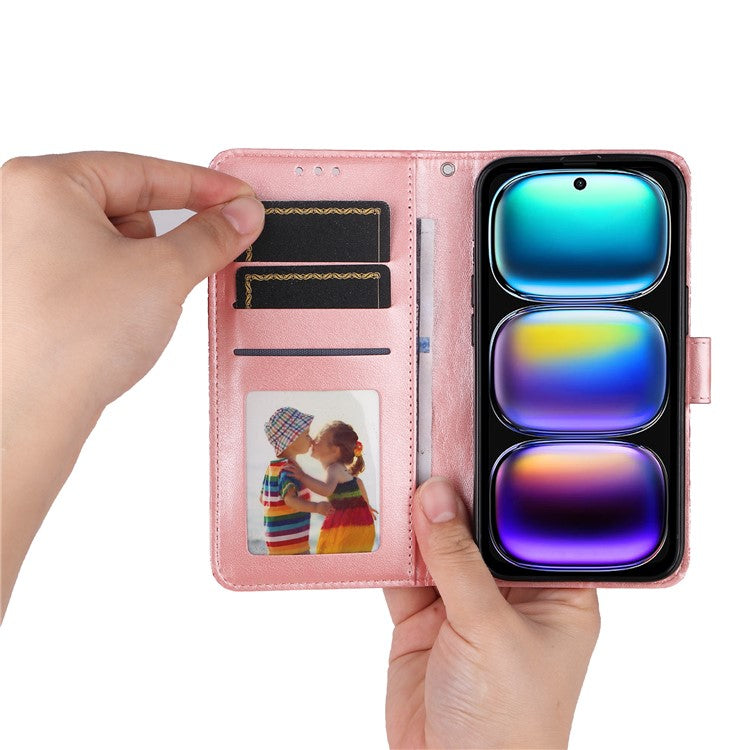 For Infinix Hot 50i 4G / Smart 9 4G Case Sunflower Imprint Leather Wallet Phone Cover - Pink