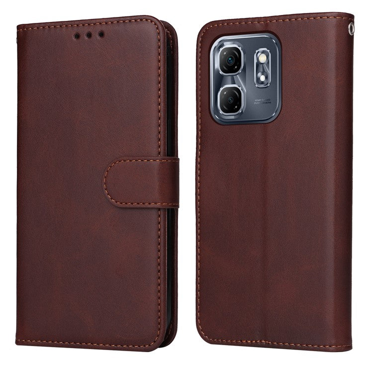 For Infinix Hot 50i 4G / Smart 9 4G Case Wallet PU Leather Folio Flip Phone Cover - Brown