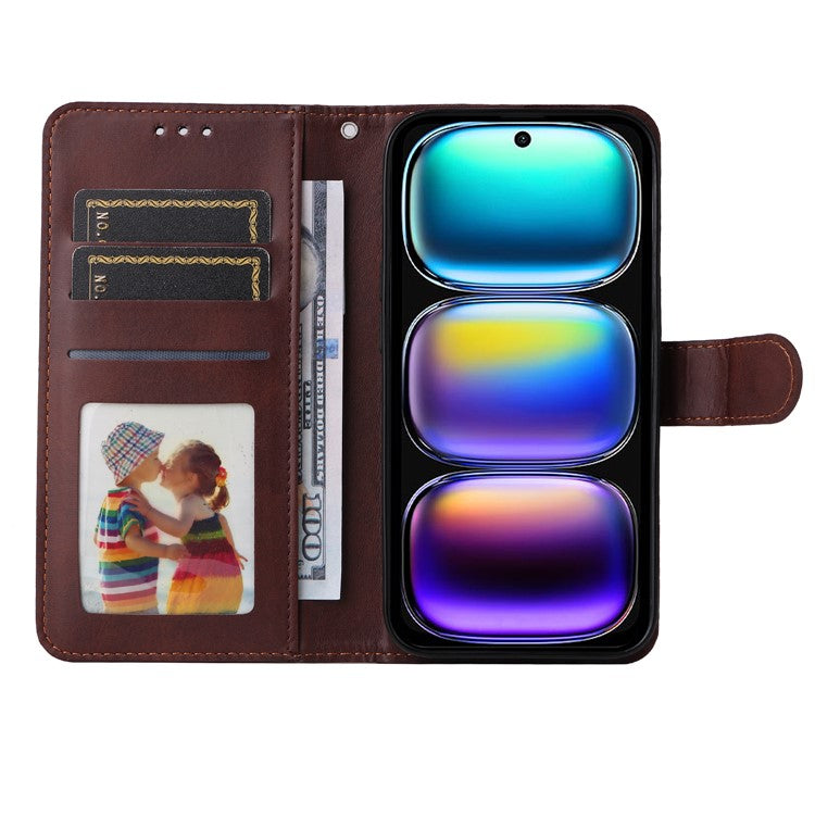 For Infinix Hot 50i 4G / Smart 9 4G Case Wallet PU Leather Folio Flip Phone Cover - Brown