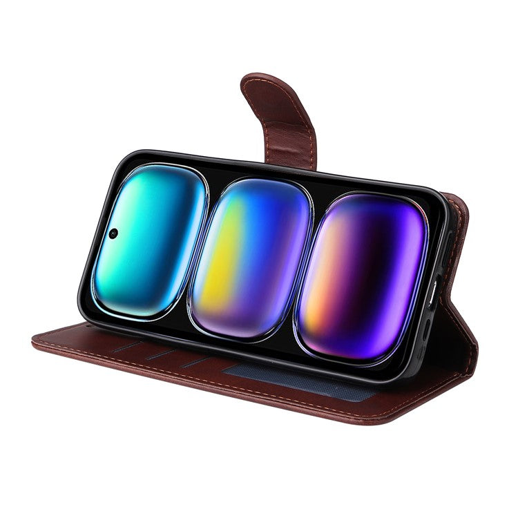 For Infinix Hot 50i 4G / Smart 9 4G Case Wallet PU Leather Folio Flip Phone Cover - Brown