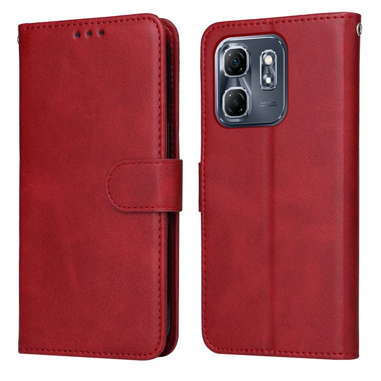 For Infinix Hot 50i 4G / Smart 9 4G Case Wallet PU Leather Folio Flip Phone Cover - Red