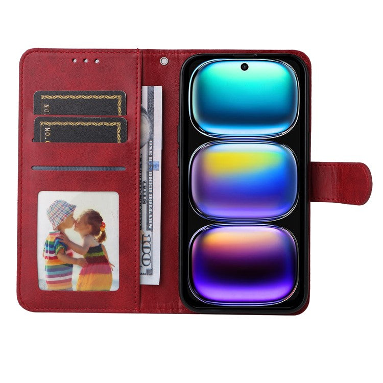 For Infinix Hot 50i 4G / Smart 9 4G Case Wallet PU Leather Folio Flip Phone Cover - Red