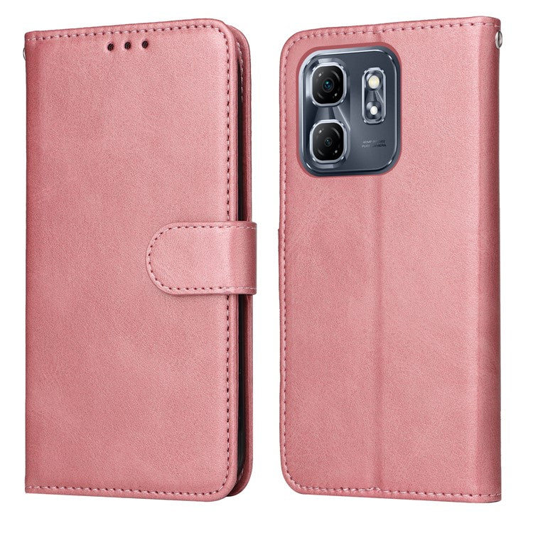 For Infinix Hot 50i 4G / Smart 9 4G Case Wallet PU Leather Folio Flip Phone Cover - Pink