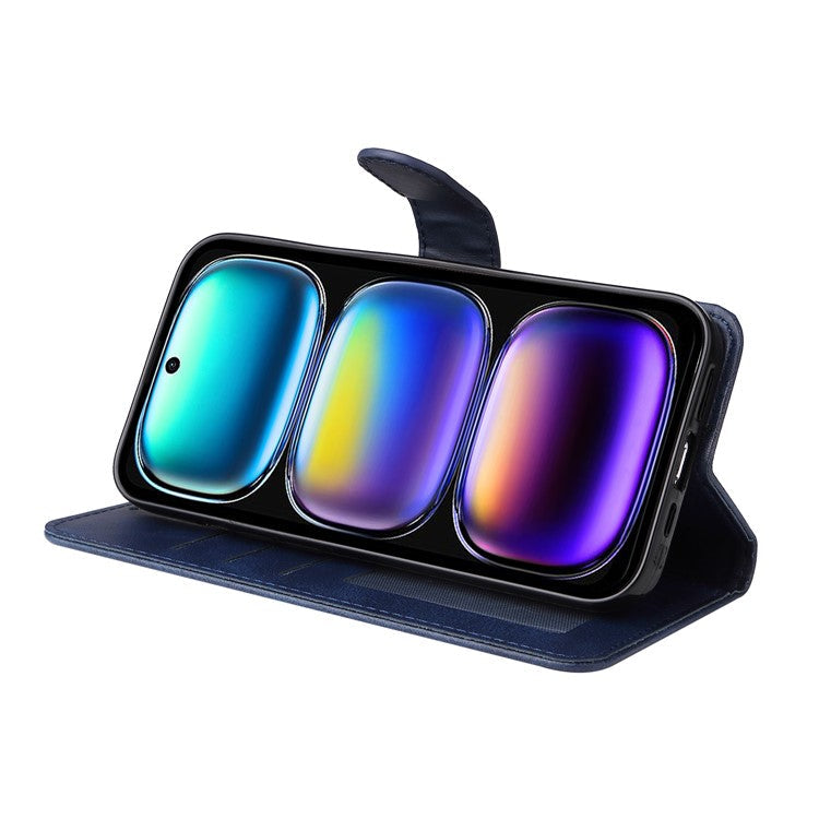 For Infinix Hot 50i 4G / Smart 9 4G Case Wallet PU Leather Folio Flip Phone Cover - Blue