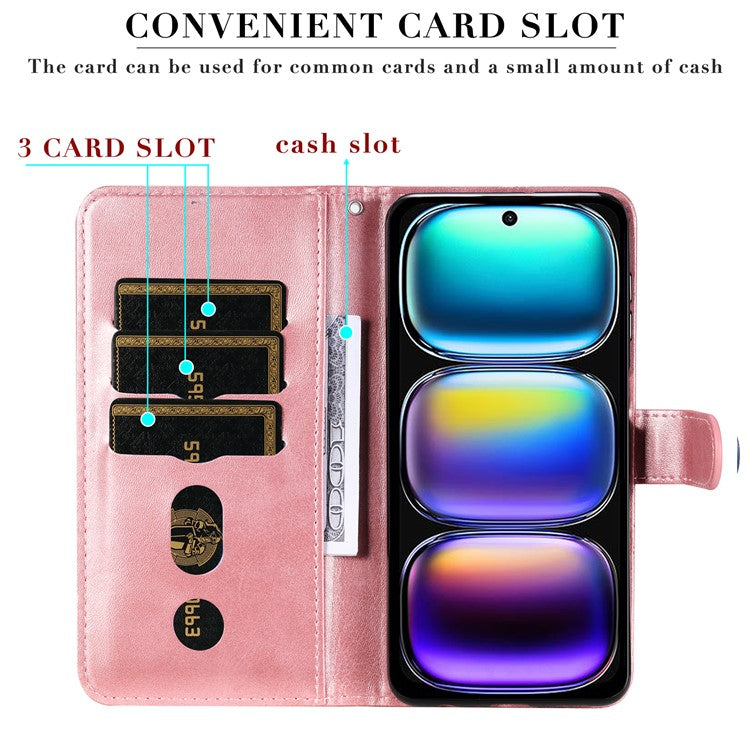 For Infinix Hot 50i 4G / Smart 9 4G Case Zipper Wallet Calf Texture PU Leather Phone Cover - Pink