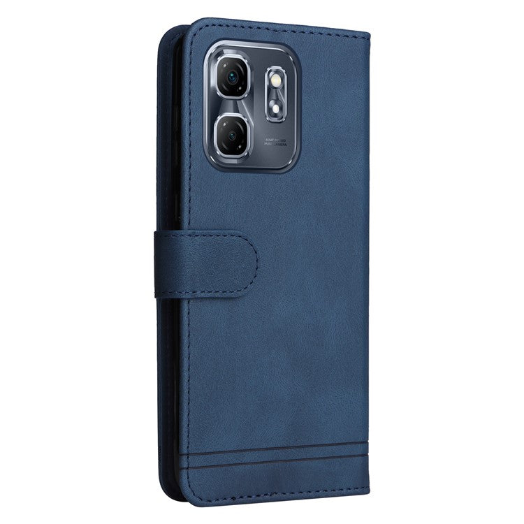 For Infinix Hot 50i 4G / Smart 9 4G Wallet Case Skin-touch Leather Phone Cover Tree Pattern Hardware - Blue