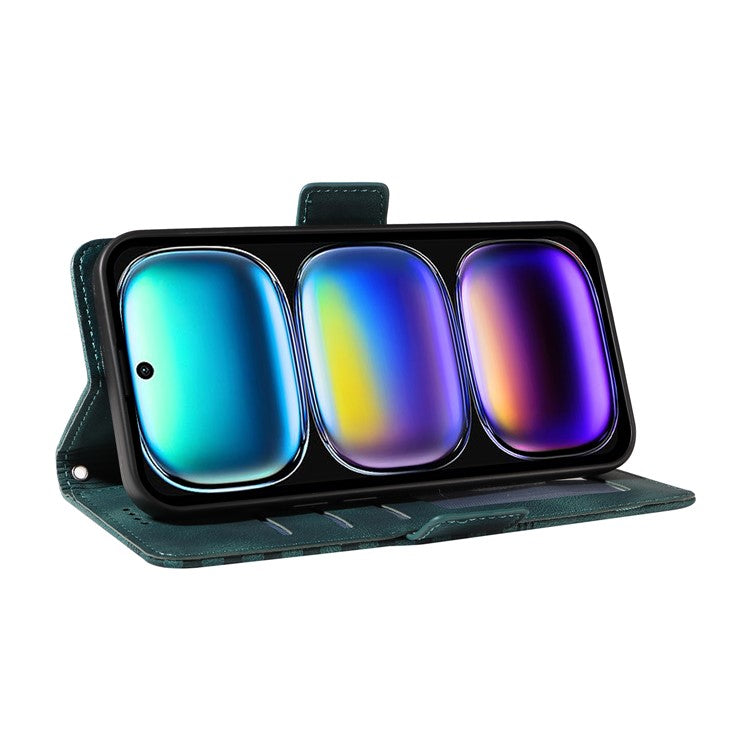 For Infinix Hot 50i 4G / Smart 9 4G Case PU Leather Phone Cover Rhombus Starry Imprinted - Green