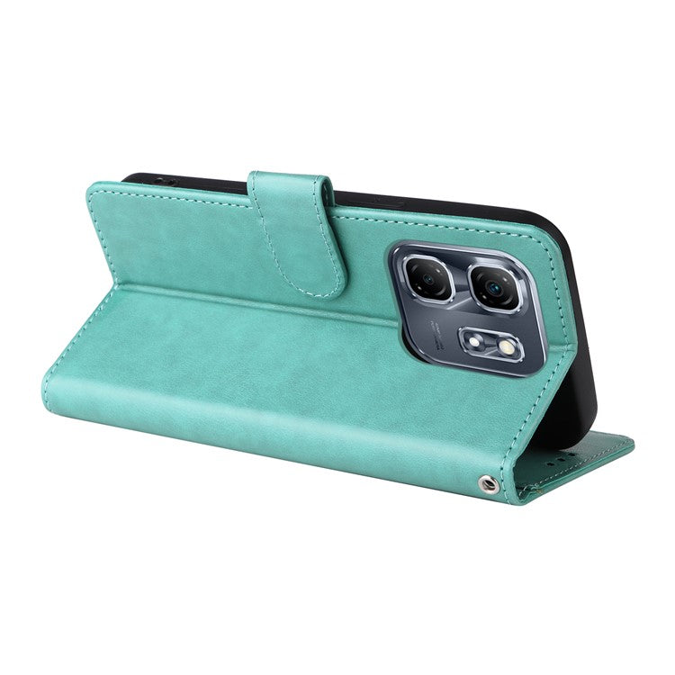 For Infinix Hot 50i 4G / Smart 9 4G Leather Case Butterfly Floral Imprint Wallet Stand Cover - Green