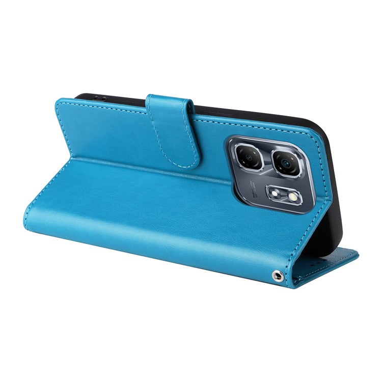 For Infinix Hot 50i 4G / Smart 9 4G Leather Case Butterfly Floral Imprint Wallet Stand Cover - Blue