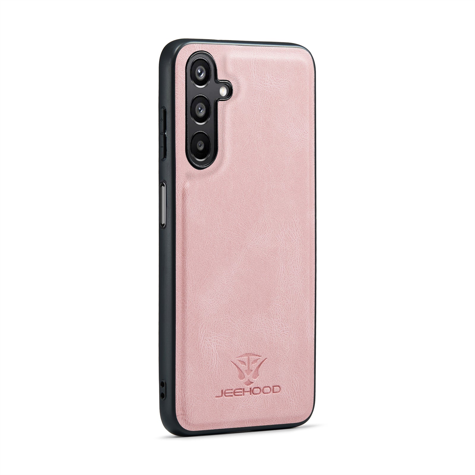 For Samsung Galaxy A16 5G Case JEEHOOD J01 Retro Leather Phone Back Cover with Detachable Magnetic Card Holder - Pink