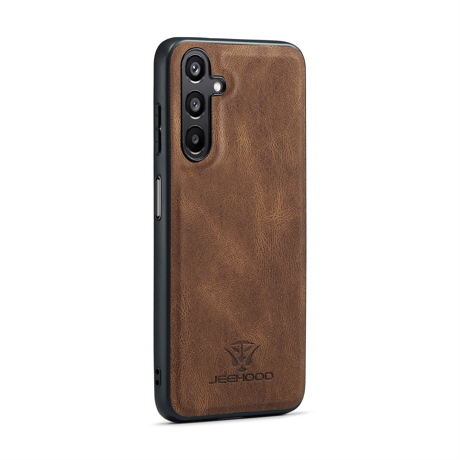 For Samsung Galaxy A16 5G Case JEEHOOD J01 Retro Leather Phone Back Cover with Detachable Magnetic Card Holder - Brown