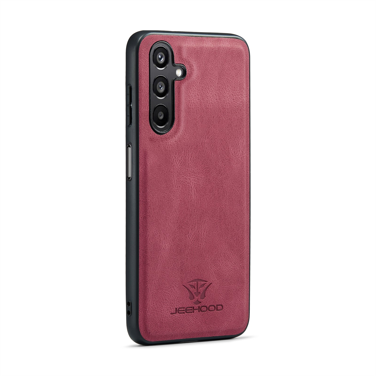For Samsung Galaxy A16 5G Case JEEHOOD J01 Retro Leather Phone Back Cover with Detachable Magnetic Card Holder - Red