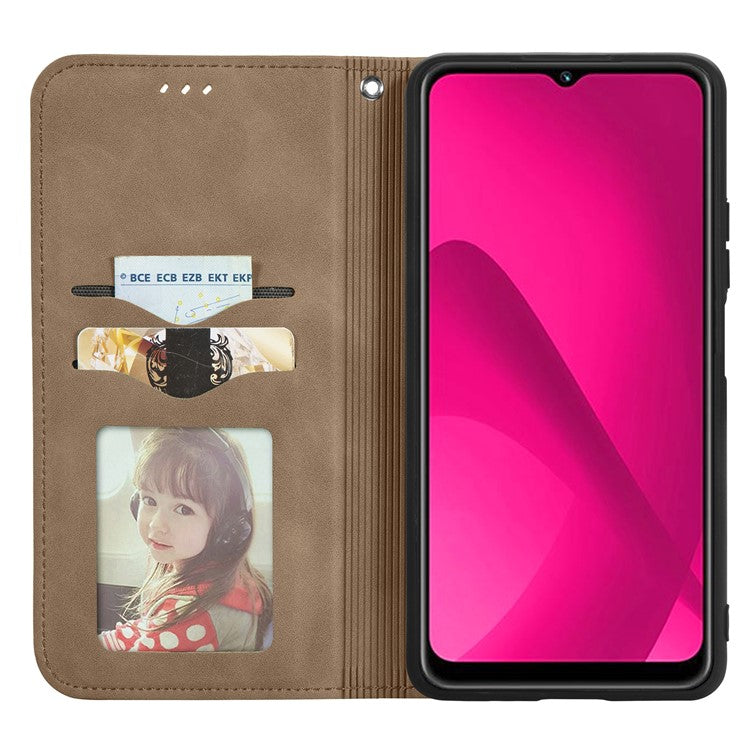 For Infinix Smart 9 4G Case Skin Touch Feeling Leather Card Holder Phone Cover Magnetic Absorption - Brown