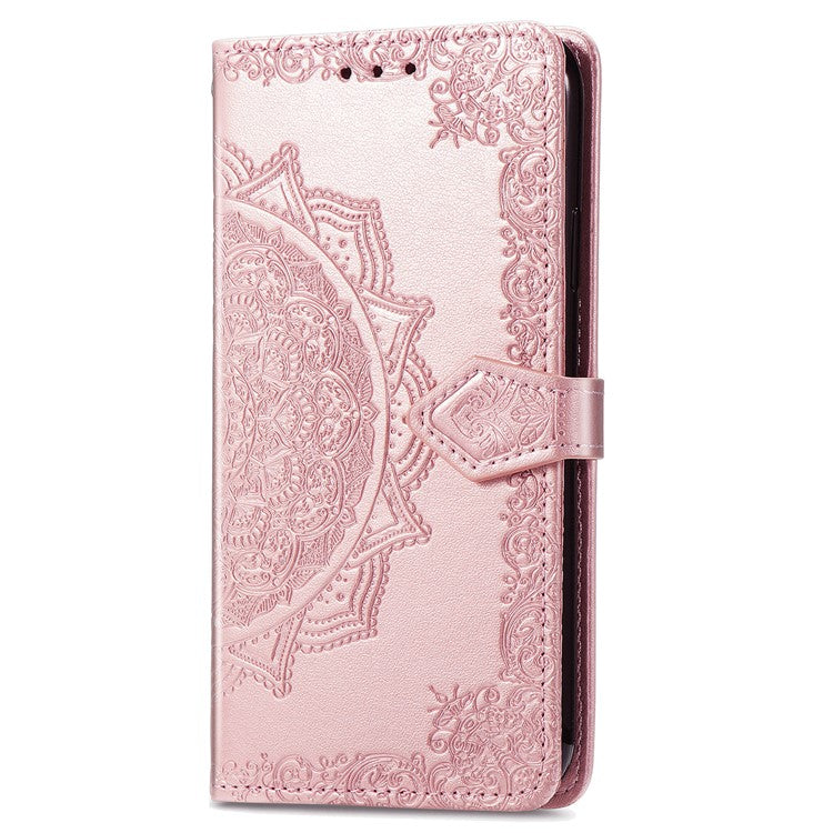 For Infinix Smart 9 4G Wallet Case Mandala Flower Leather Phone Cover Stand View - Rose Gold