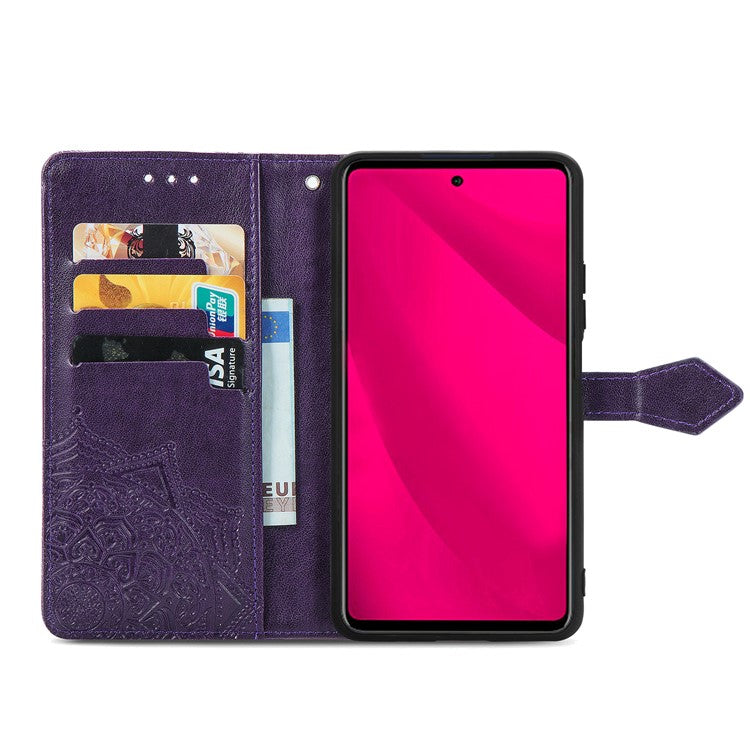 For Infinix Smart 9 4G Wallet Case Mandala Flower Leather Phone Cover Stand View - Purple
