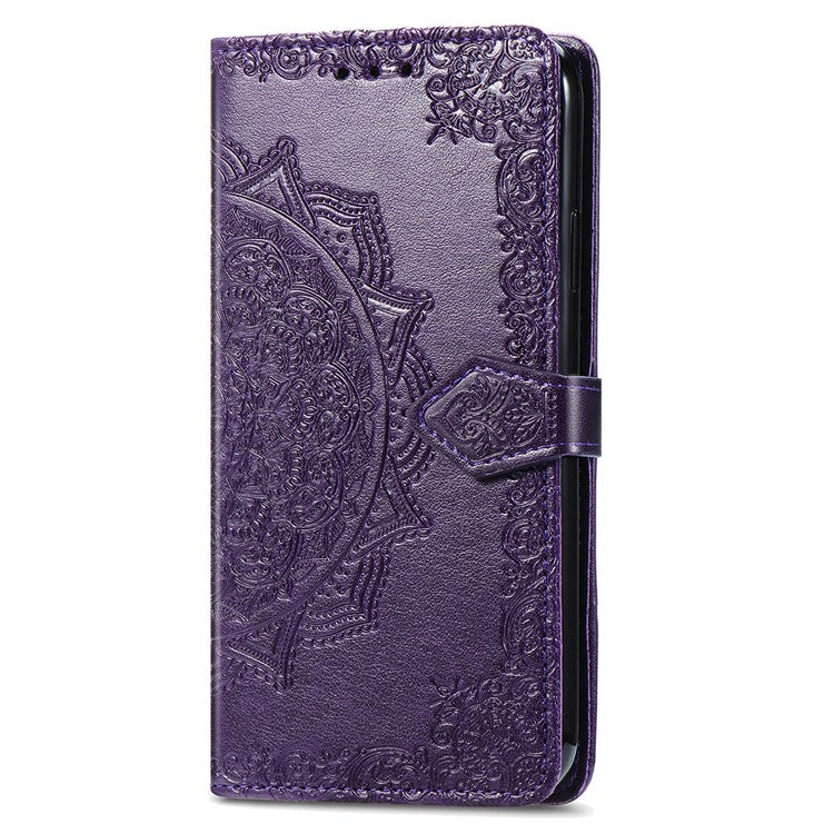 For Infinix Smart 9 4G Wallet Case Mandala Flower Leather Phone Cover Stand View - Purple