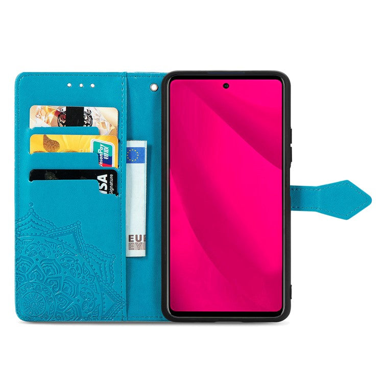 For Infinix Smart 9 4G Wallet Case Mandala Flower Leather Phone Cover Stand View - Blue