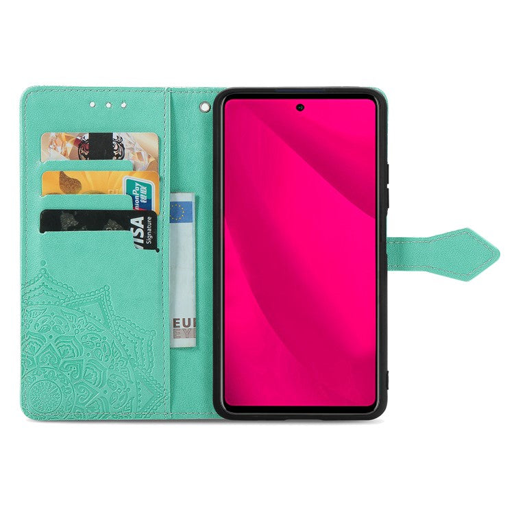 For Infinix Smart 9 4G Wallet Case Mandala Flower Leather Phone Cover Stand View - Green