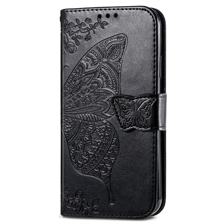 For Infinix Smart 9 4G Case PU Leather Wallet Phone Cover Butterfly Pattern - Black