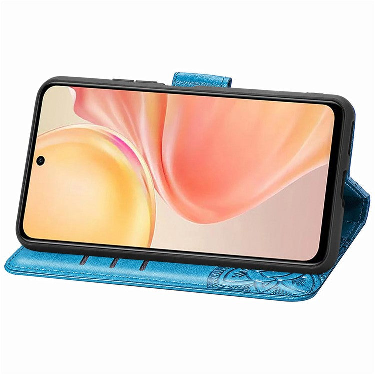 For Infinix Smart 9 4G Case PU Leather Wallet Phone Cover Butterfly Pattern - Blue