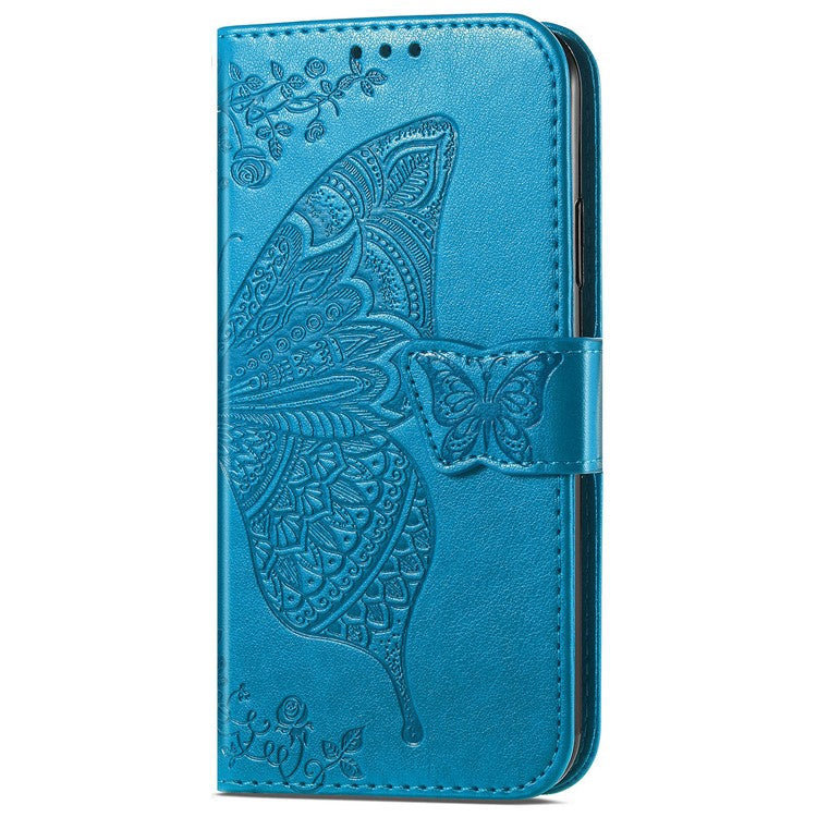For Infinix Smart 9 4G Case PU Leather Wallet Phone Cover Butterfly Pattern - Blue