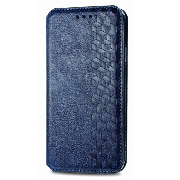 For Infinix Smart 9 4G Case Rhombus Imprint PU Leather Wallet Phone Cover - Blue