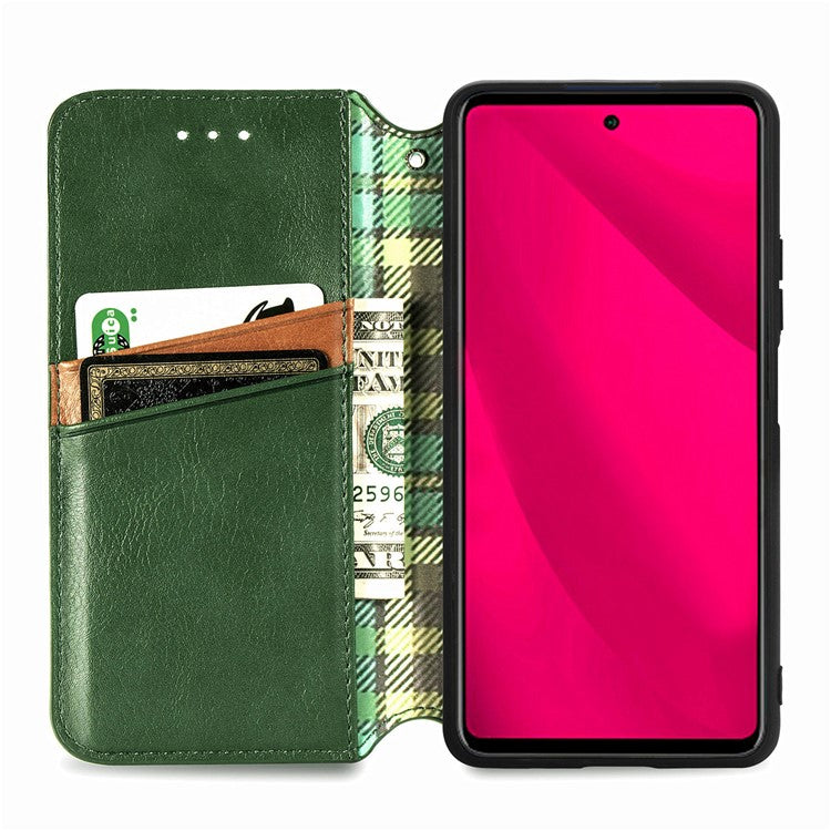 For Infinix Smart 9 4G Case Rhombus Imprint PU Leather Wallet Phone Cover - Green