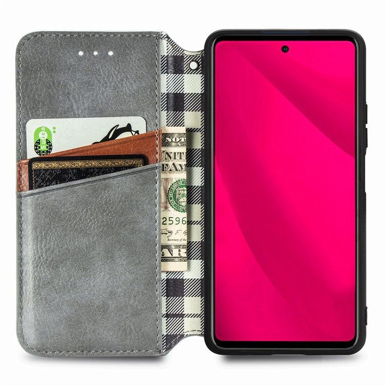 For Infinix Smart 9 4G Case Rhombus Imprint PU Leather Wallet Phone Cover - Grey