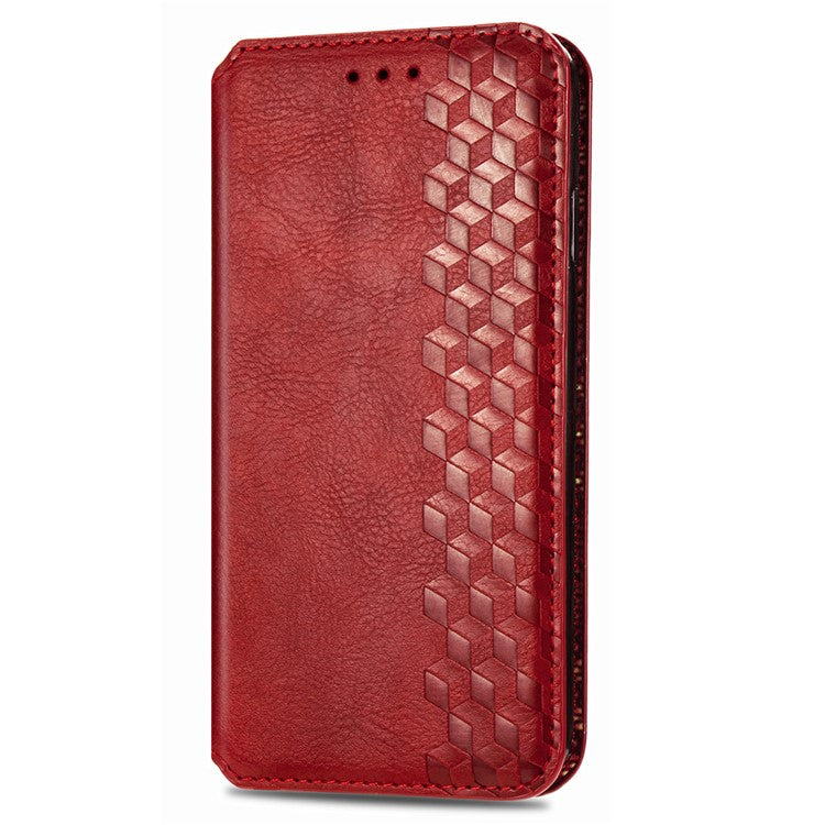For Infinix Smart 9 4G Case Rhombus Imprint PU Leather Wallet Phone Cover - Red