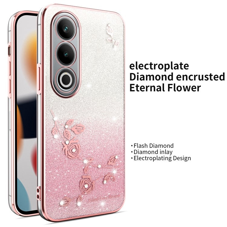 KADEM For OnePlus Ace 3V 5G Case Dragonfly Kickstand TPU Flowers Glitter Phone Cover - Pink