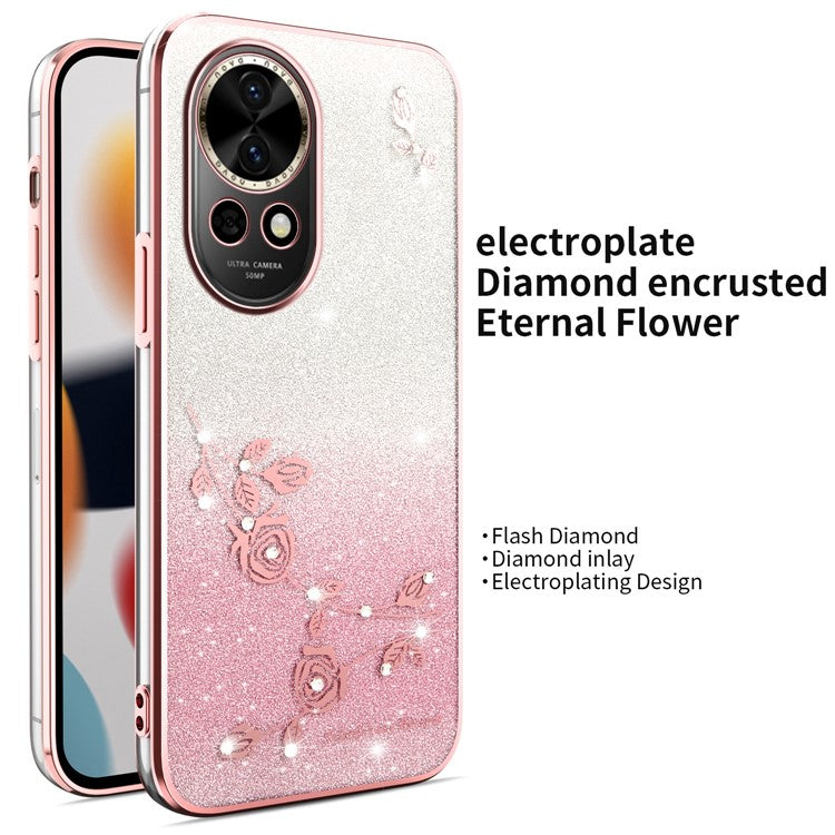 KADEM For Huawei nova 13 Case Dragonfly Kickstand TPU Flowers Glitter Phone Cover - Pink