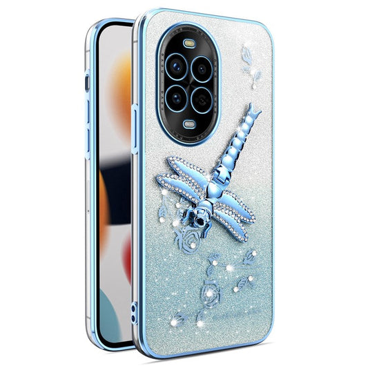 KADEM For Huawei nova 13 Pro 5G Case Dragonfly Kickstand TPU Flowers Glitter Phone Cover - Blue