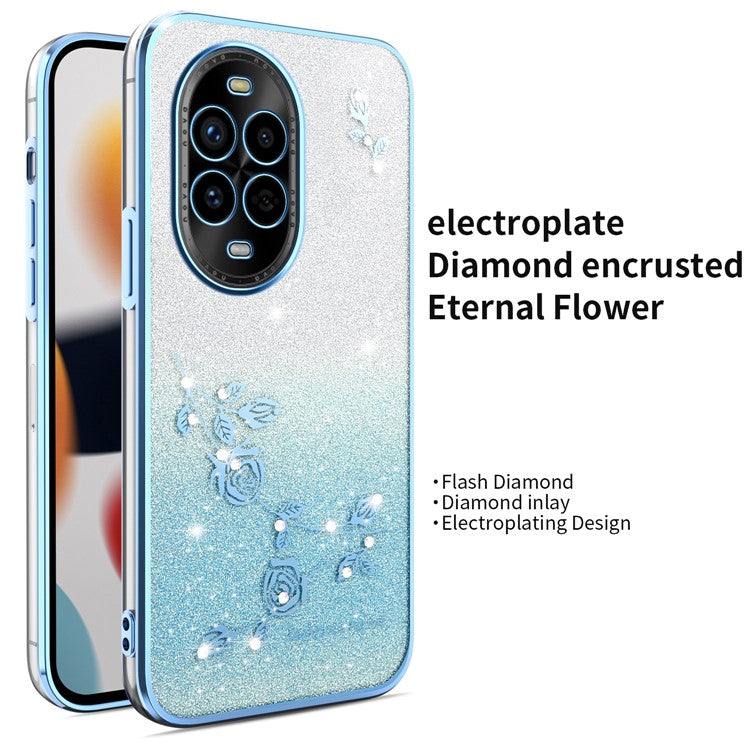 KADEM For Huawei nova 13 Pro 5G Case Dragonfly Kickstand TPU Flowers Glitter Phone Cover - Blue