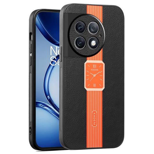 KADEM For OnePlus 13 Case Leather+TPU+Acrylic Anti-Scratch Phone Cover - Orange