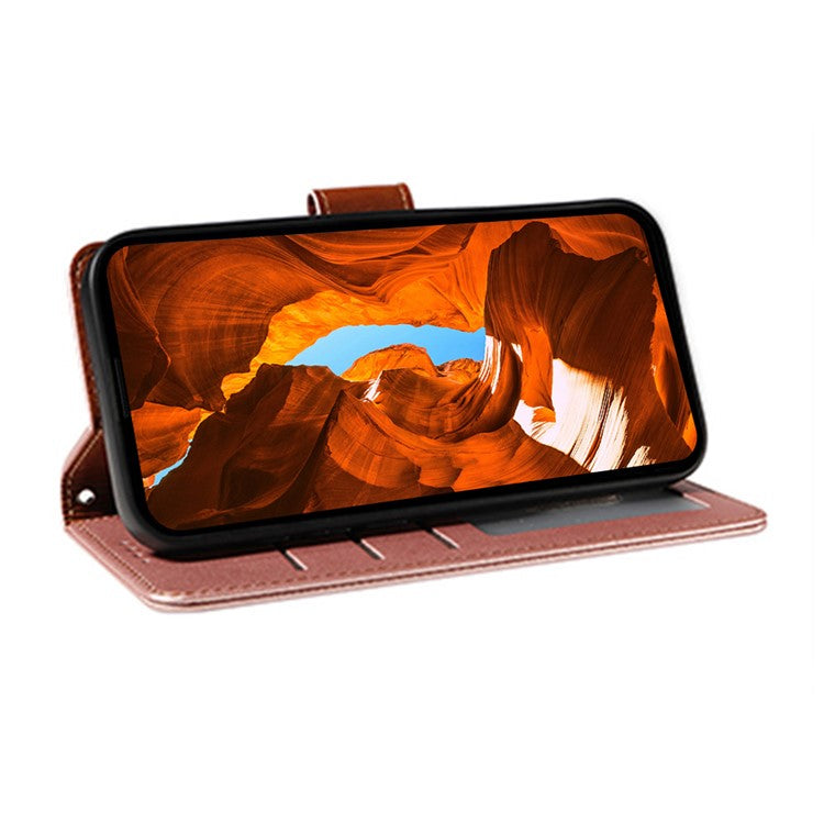 For Google Pixel 8 Pro Case RFID Blocking Leather Wallet Flip Phone Cover with Wrist Strap - Rose Gold