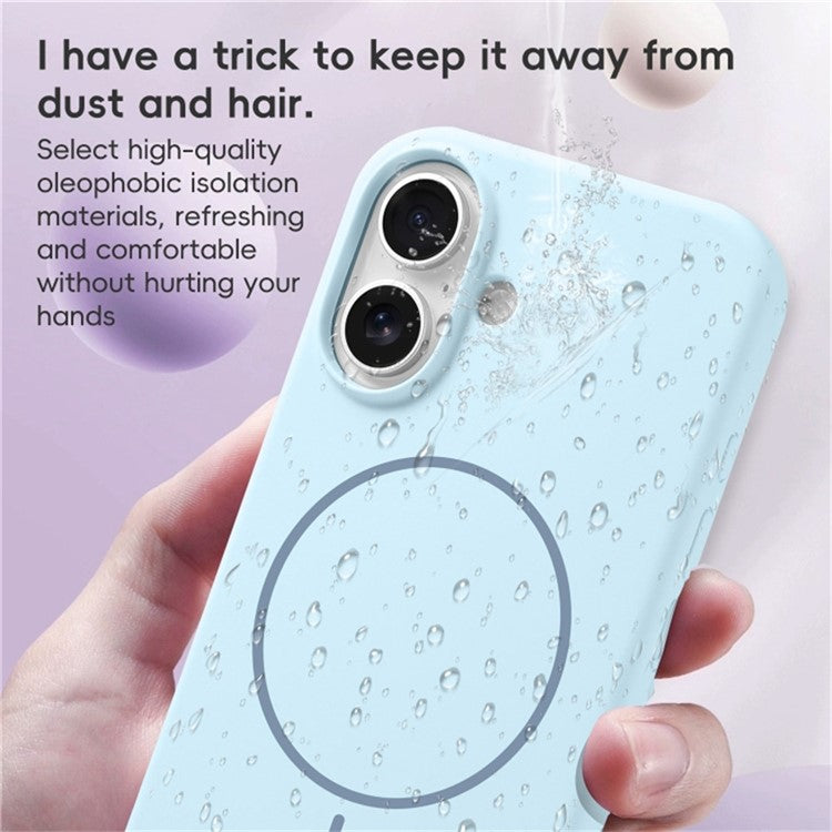 For iPhone 16 Plus Case Compatible with MagSafe Liquid Silicone Anti-Drop Phone Cover - Blue