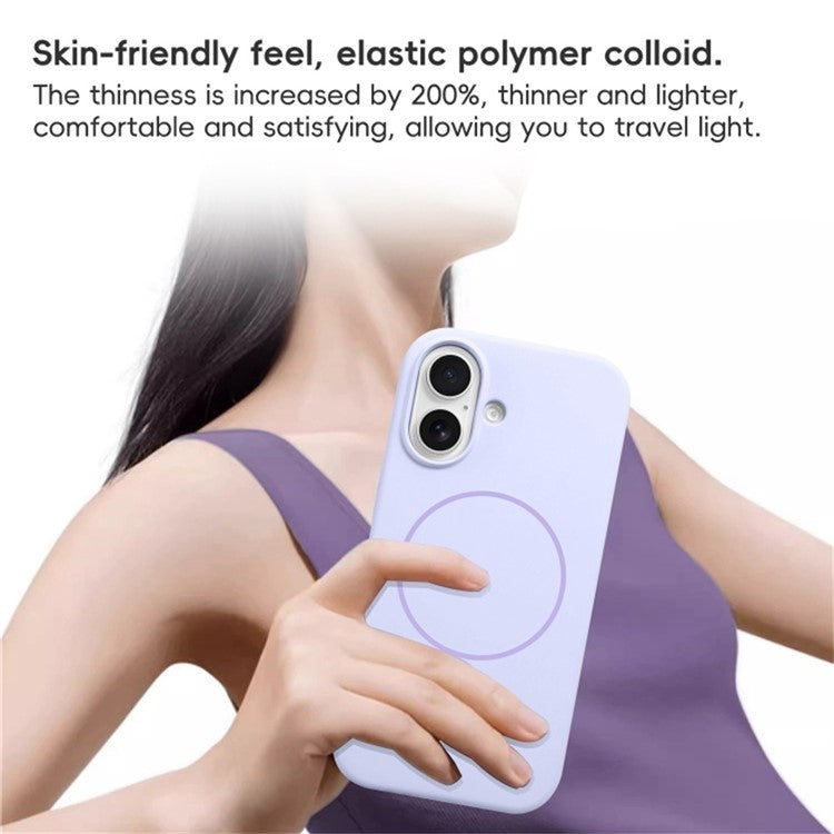 For iPhone 16 Plus Case Compatible with MagSafe Liquid Silicone Anti-Drop Phone Cover - Blue