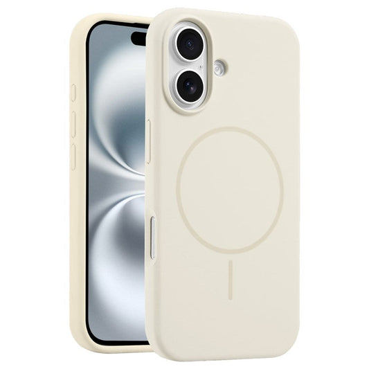 For iPhone 16 Plus Case Compatible with MagSafe Liquid Silicone Anti-Drop Phone Cover - Beige