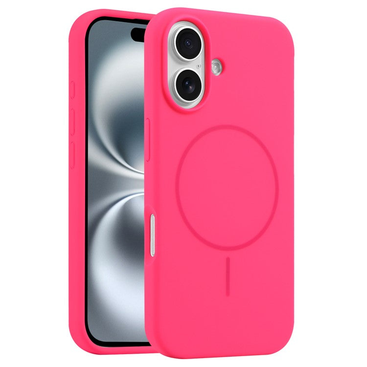 For iPhone 16 Plus Case Compatible with MagSafe Liquid Silicone Anti-Drop Phone Cover - Rose