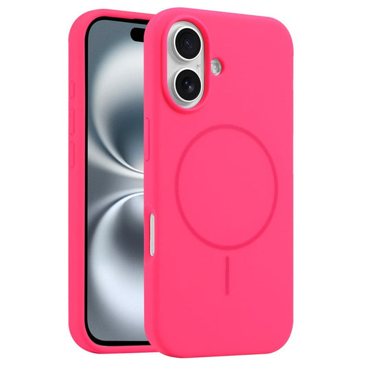 For iPhone 16 Plus Case Compatible with MagSafe Liquid Silicone Anti-Drop Phone Cover - Rose