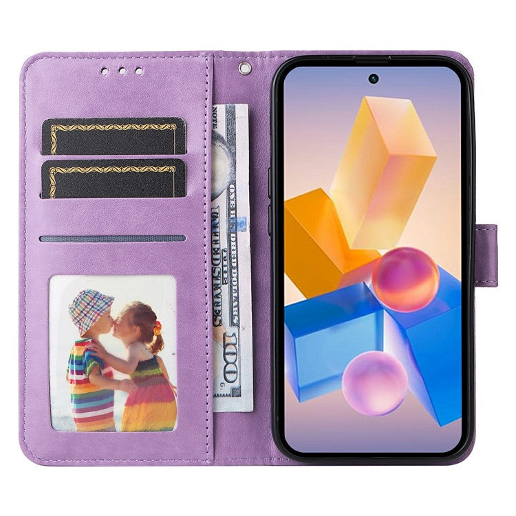Leather Case for Infinix Smart 8 Plus / Smart 8 Pro 4G / Smart 8 4G / Hot 40i / TECNO Spark 20 / Spark Go 2024 4G / Pop 8 Sunflower Wallet Cover - Purple
